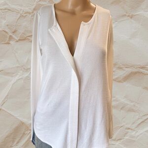 Banana Republic Cream Long Sleeve Blouse V-Neck Sz XS